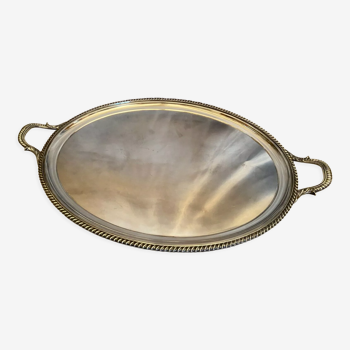 Serving tray with oval shaped handles silver metal Mappin & Webb