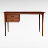 Desk Arne Vodder Teck Danish design 50's box with sliding drawers