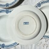 5 Deep plates in blue ironstone Salins, Arbois Ennege model