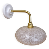 Antique wall lamp with white Clichy glass shade