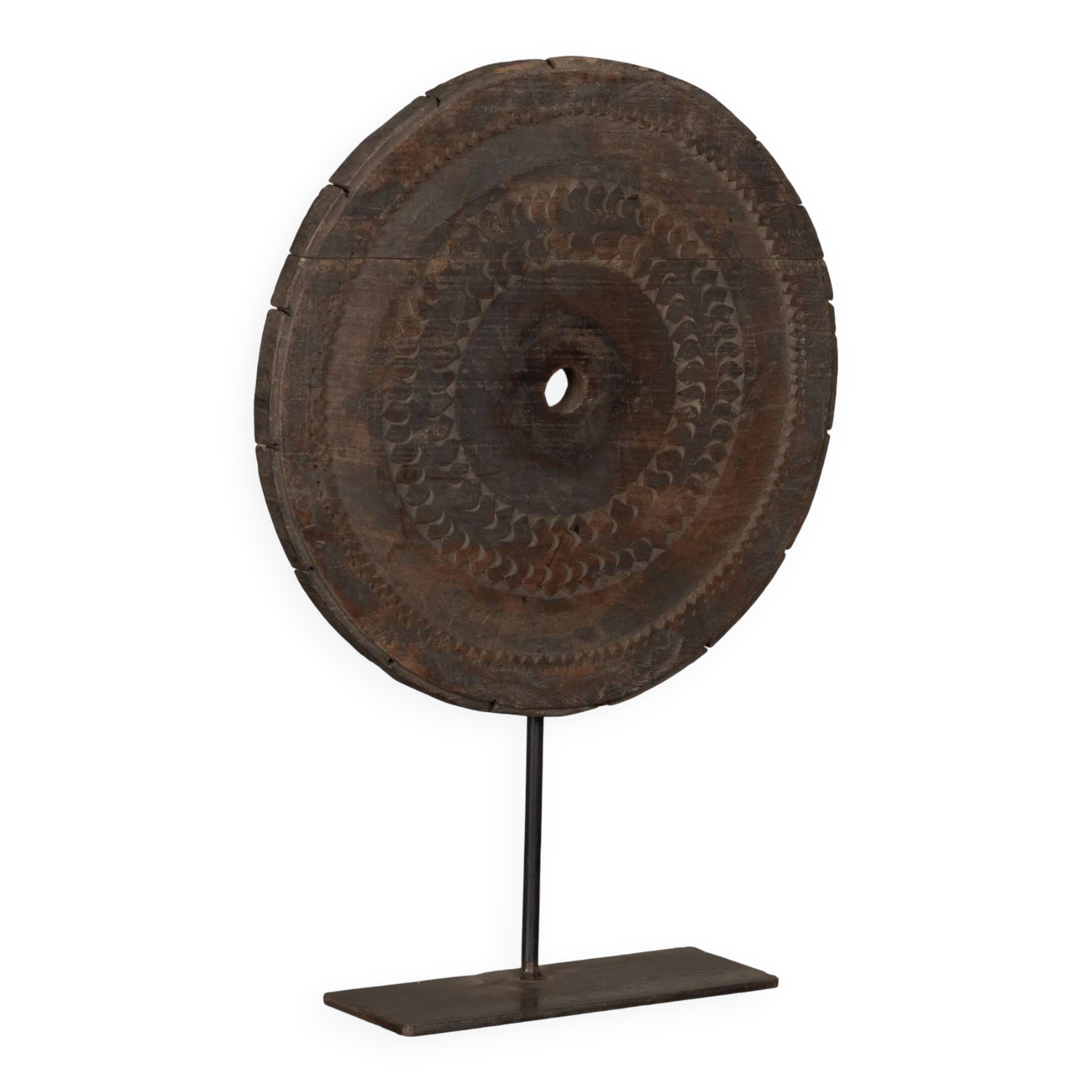 Mandal - Roue en bois indienne sur pied n°3