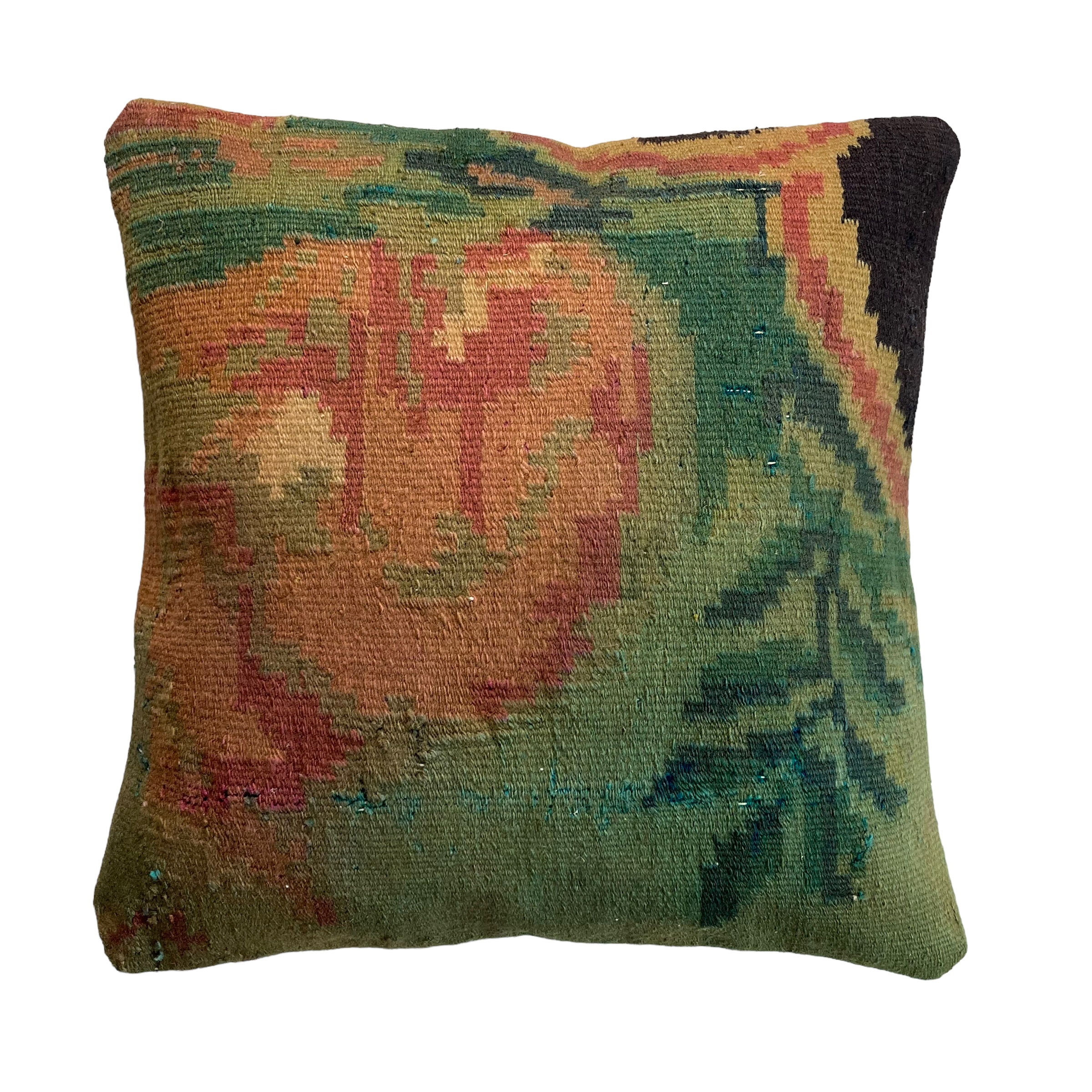 Vintage turkish kilim cushion cover, 40 x 40 cm