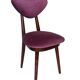 Mid-Century heart-shaped chair in plum velvet and beech wood, Poland, 1960s