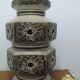 Double lighting ceramic lamp stand