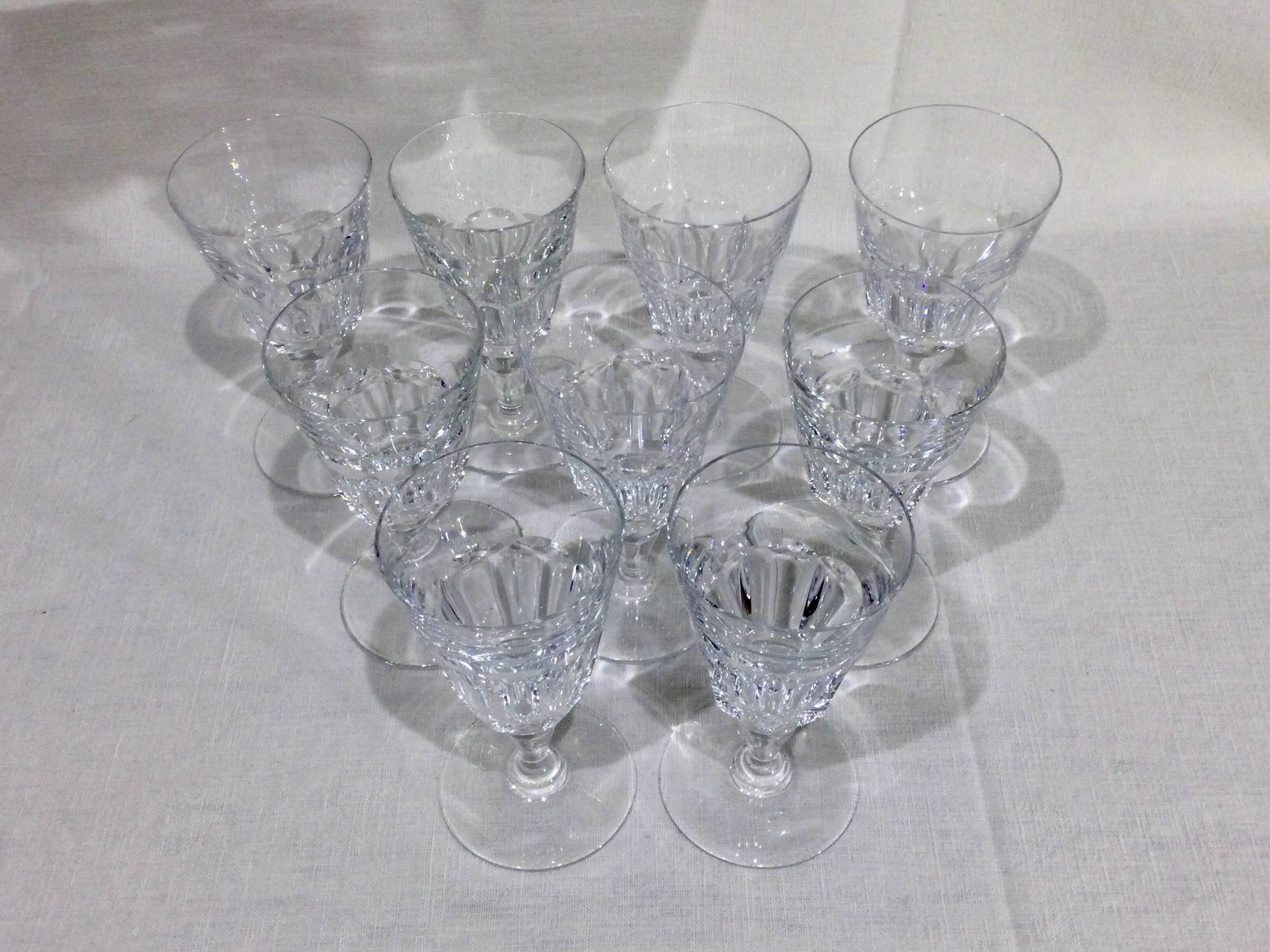 Baccarat – 9 Missouri Model White Wine Glasses