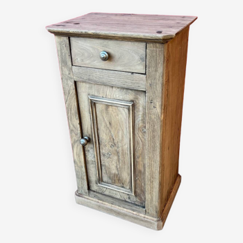 Restored solid oak bedside table