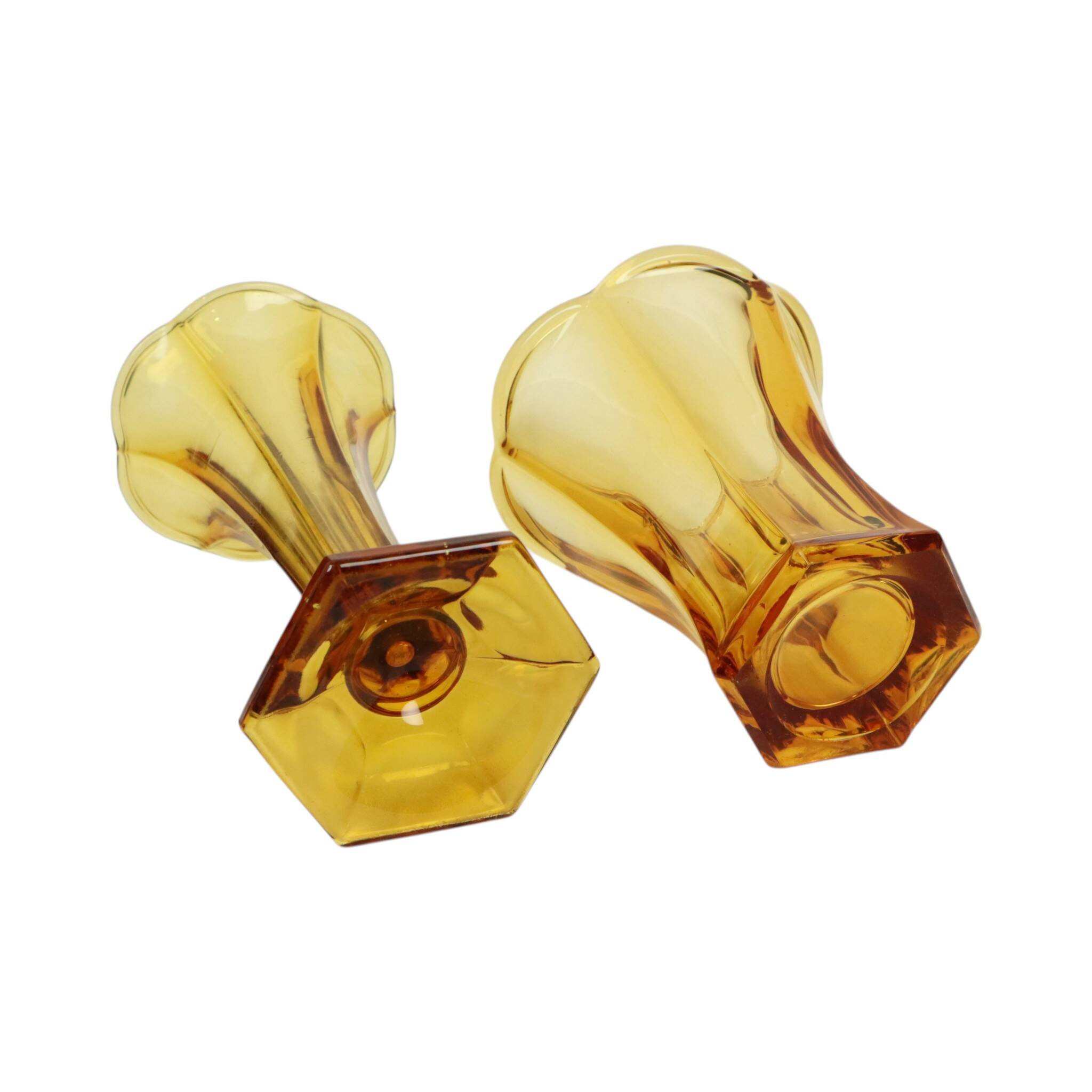 Set of Amber Vases Luxval Américain Art Deco 1935