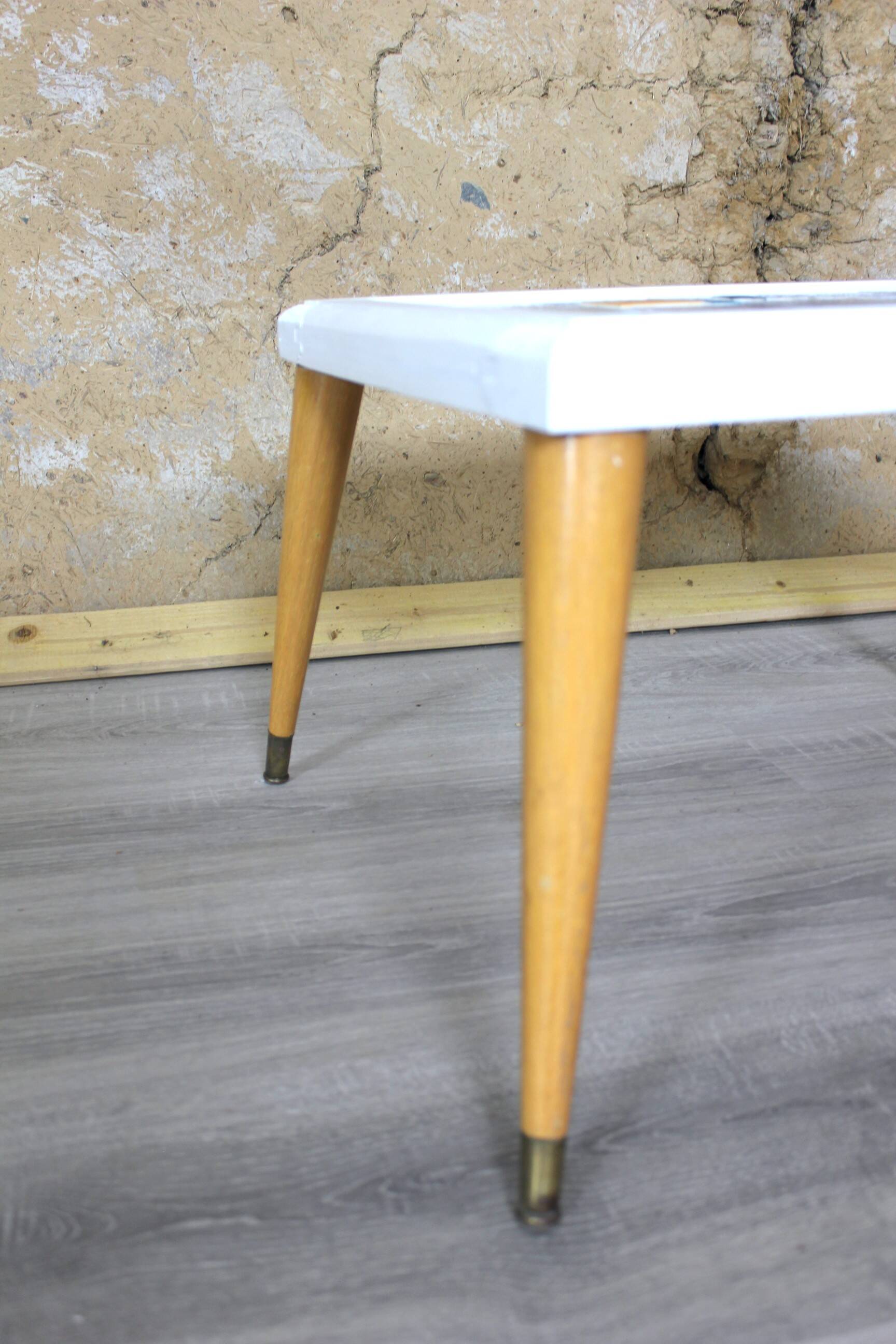 Table basse vintage mosaïque design scandinave 1960