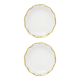 Pair of antique flat plates in gilded porcelain – Tirschenreuth
