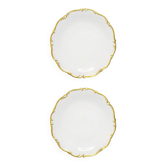 Pair of antique flat plates in gilded porcelain – Tirschenreuth