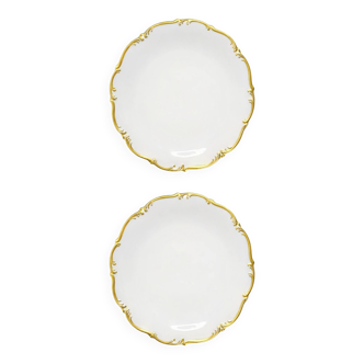 Pair of antique flat plates in gilded porcelain – Tirschenreuth