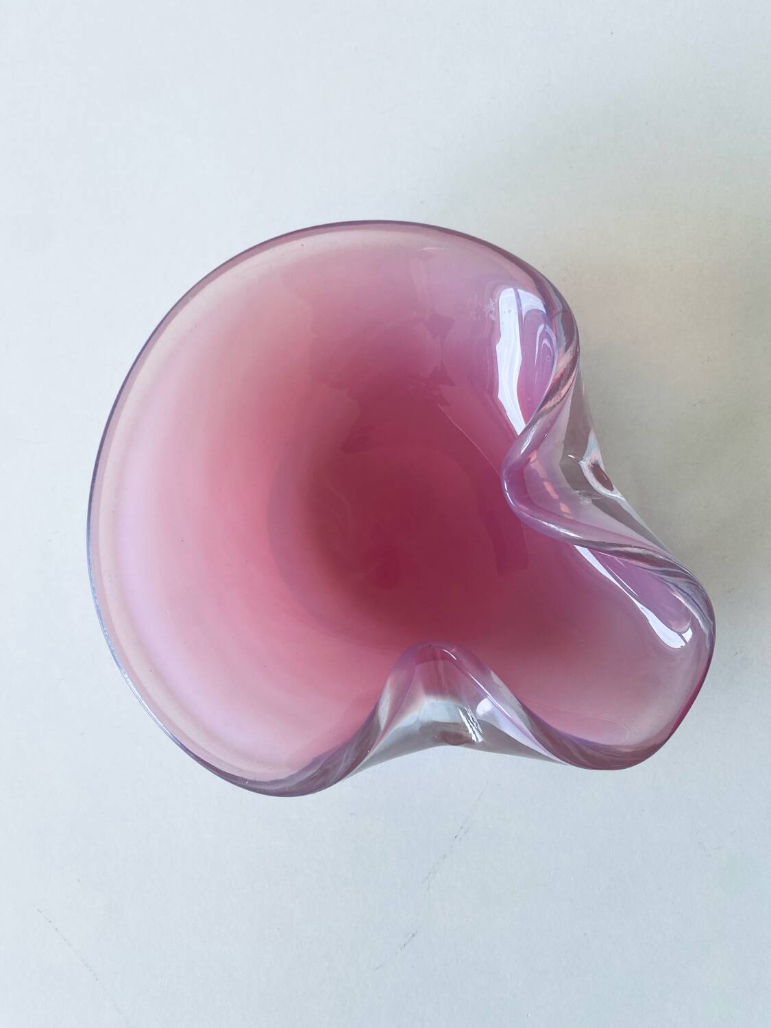 Large Murano pocket tray in opaline