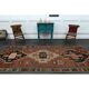 Vintage Turkish Oushak handmade wool cotton brown runner rug 137X338