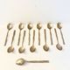 12 gold-plated brass teaspoons, Hollywood Regency – circa 1970