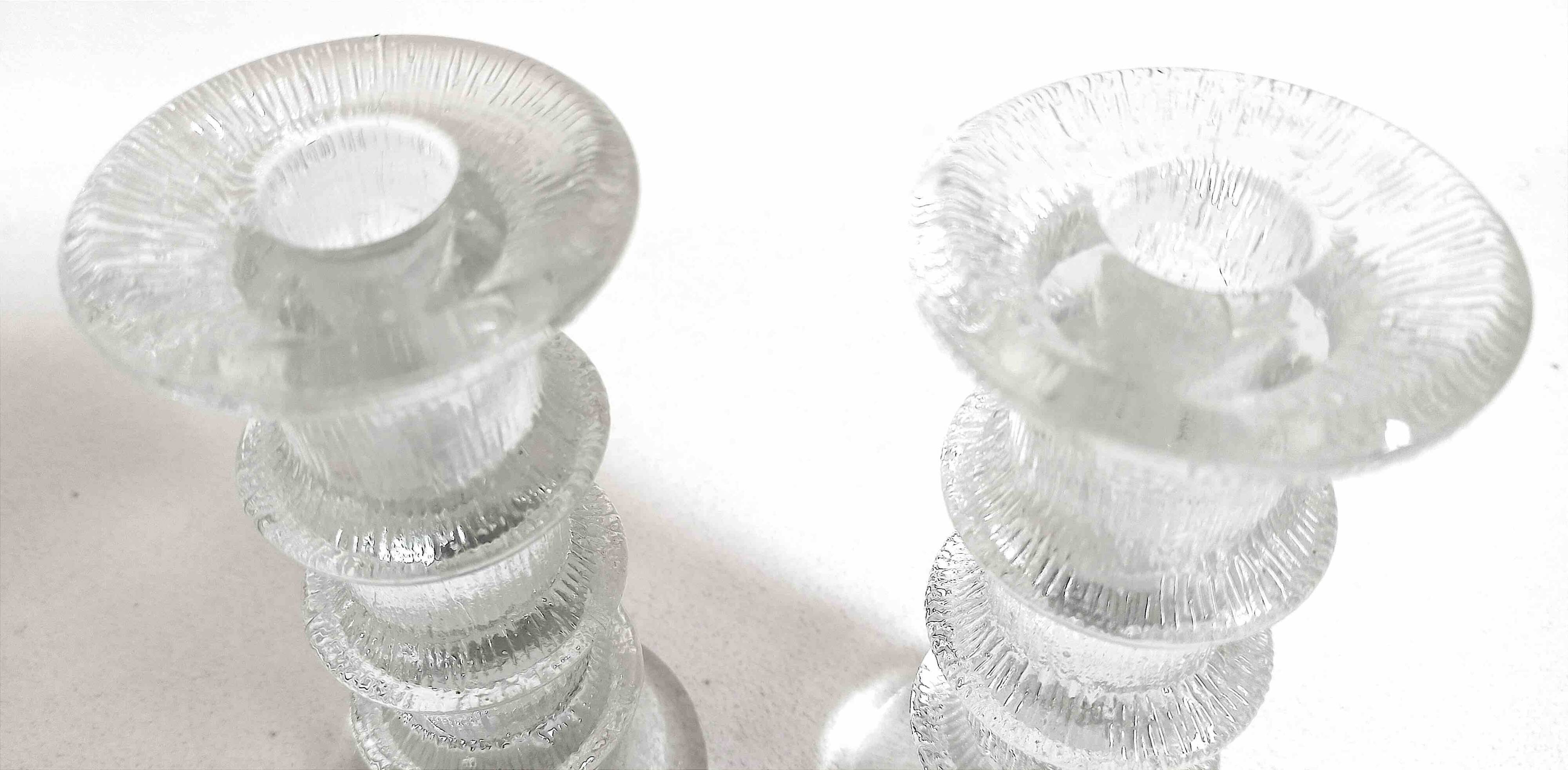 Pair of candlesticks Timo Sarpaneva for Littala 60s Height 14.5 cm