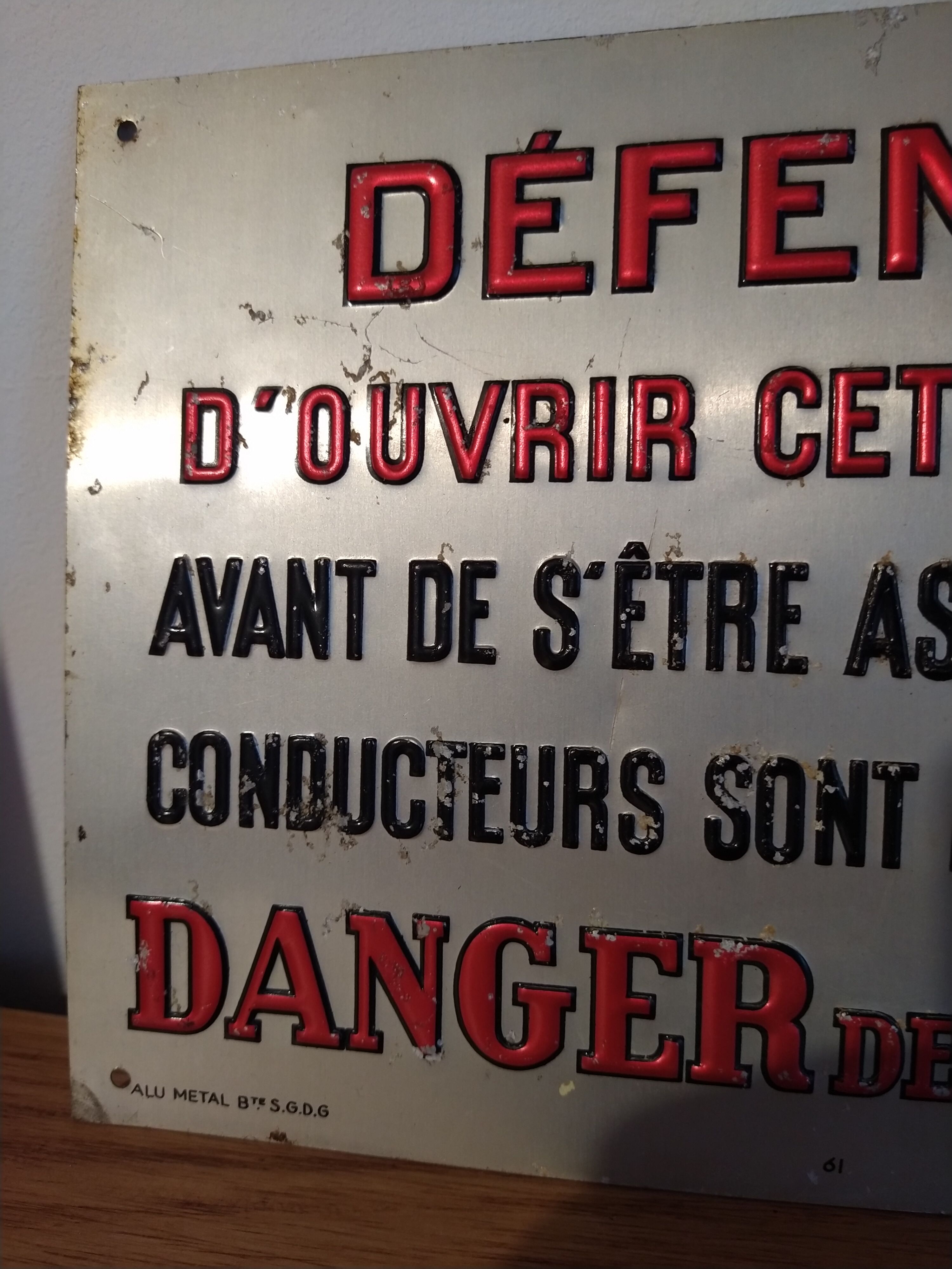 Vintage industrial metal plate