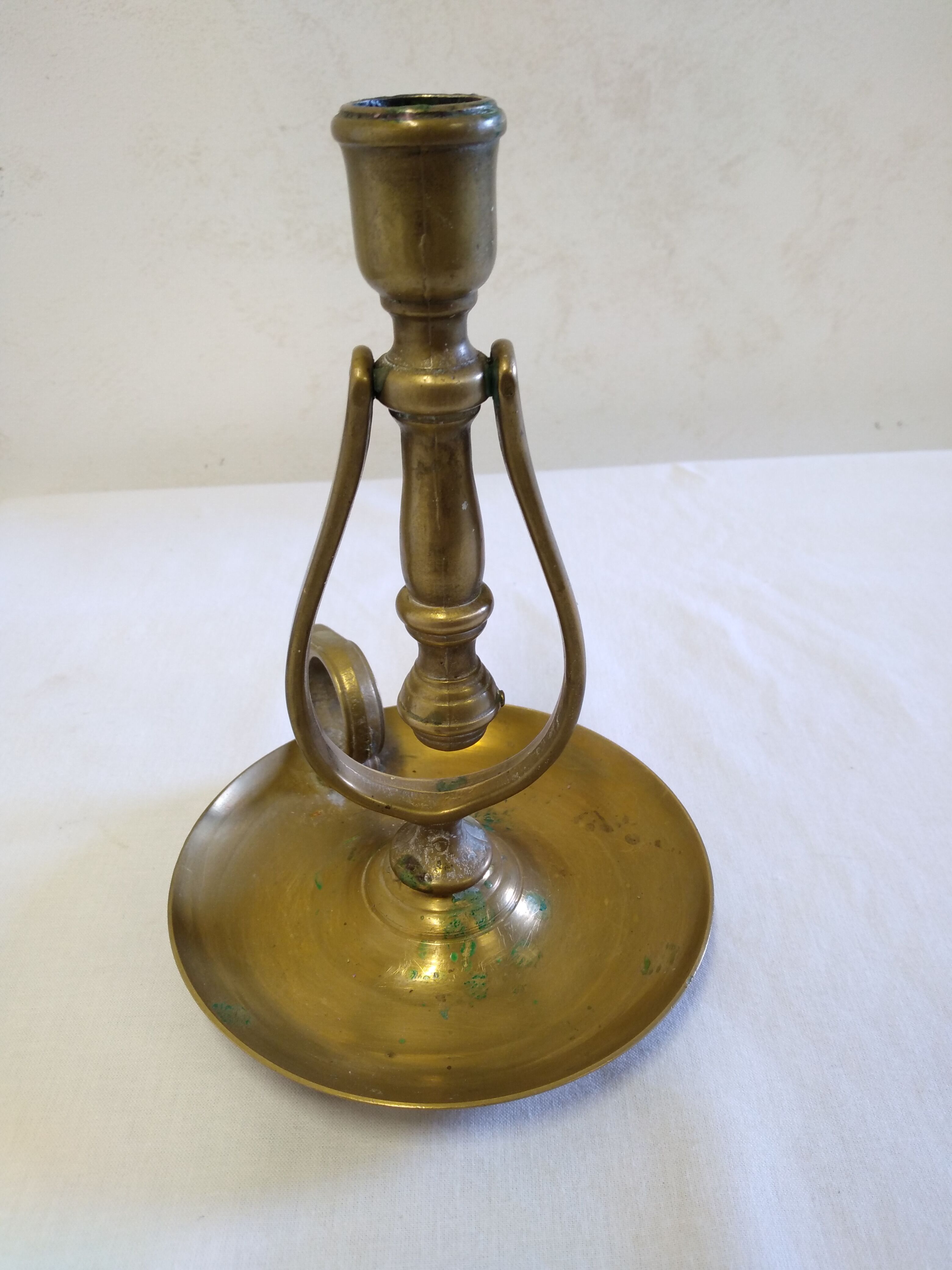 Brass rocking boat candle holder / cellar rat