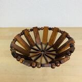 Coupe à fruits vintage en bois d'olivier