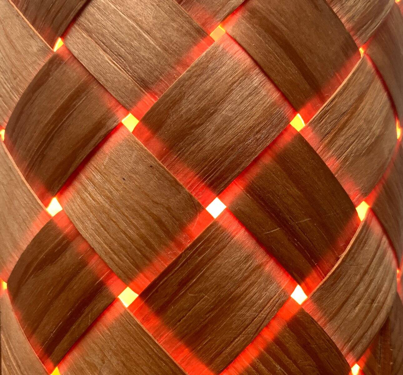 Mid-century Swedish wood veneer table lamp from Vamhus, 1960s.