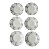 6 Longwy Ironstone Flat Plates, Lorraine Pattern