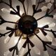 Flush mount Flower Design in crystal glass and gilded metal, 1980s, Germany