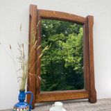 Rectangular wooden mirror