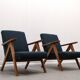 Mid Century Easy Chair Model B - 310 Var in Blue Boucle