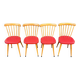 (Lot) 4 belles chaises pieds compas années 60/70