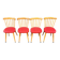 (Lot) 4 belles chaises pieds compas années 60/70