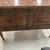 Louis XVI chest of drawers in wood veneer marquetry, 20th century