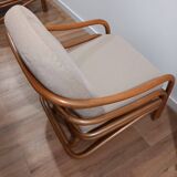Two rattan armchairs from the 1970s, Scandinavia
