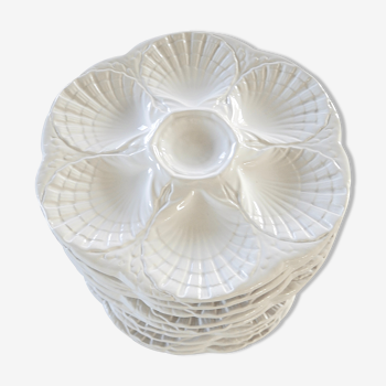 Set of 6 oyster plates