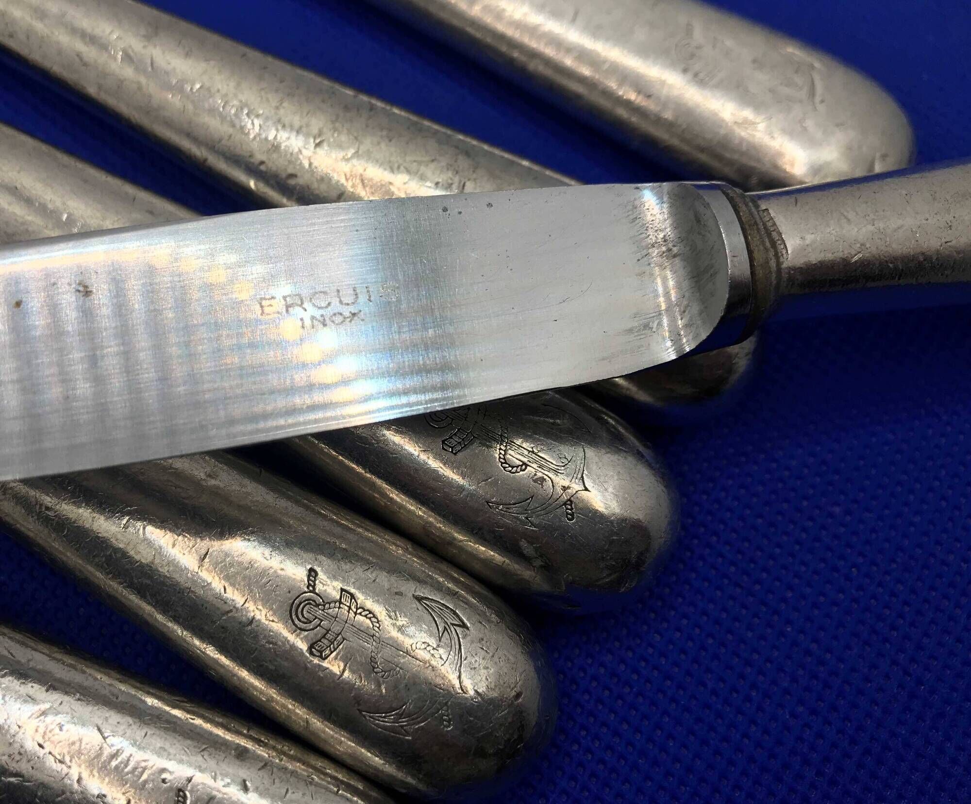 Set of 6 small silver-plated Navy knives from Ercuis