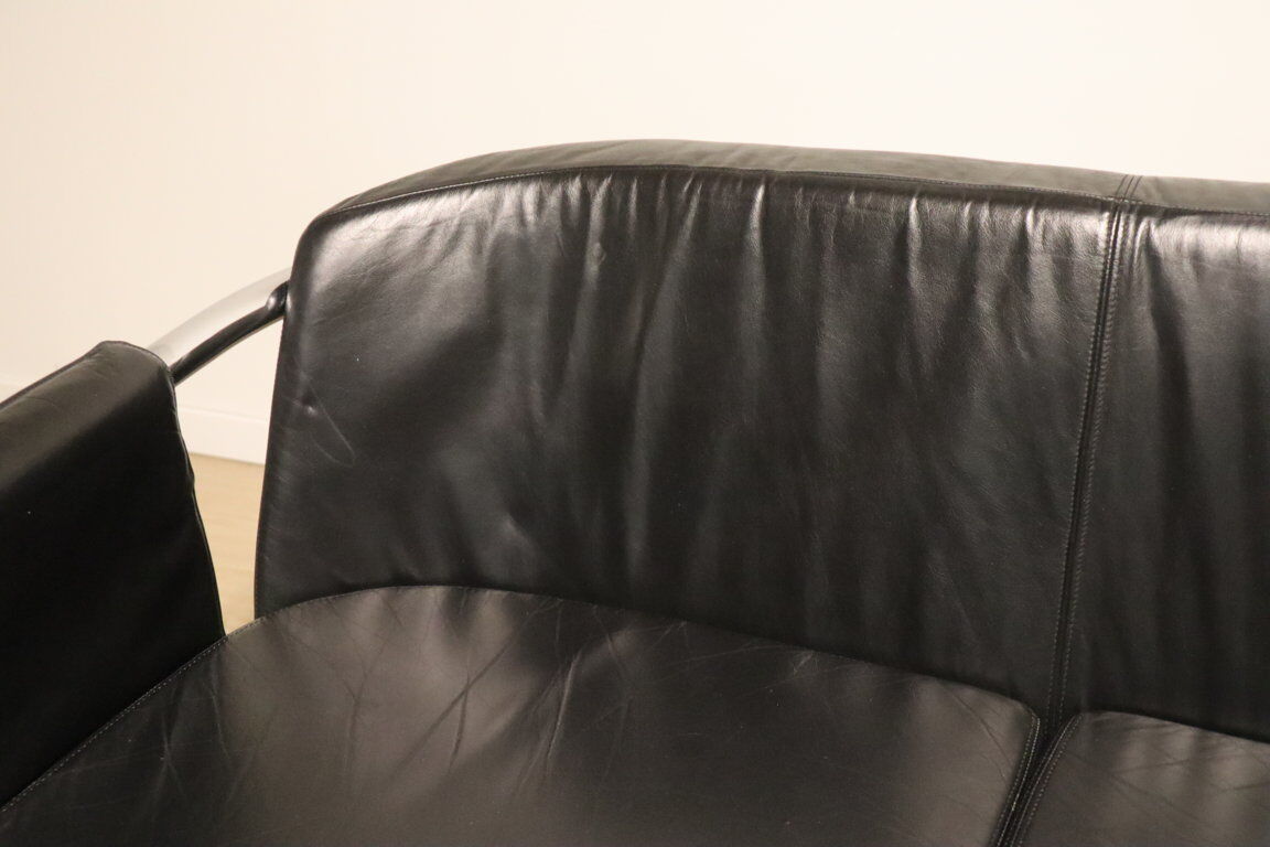 Vintage sofa in synthetic leather and chrome metal, 1970s