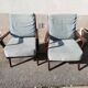 Pair of armchairs year 50 blue fabric
