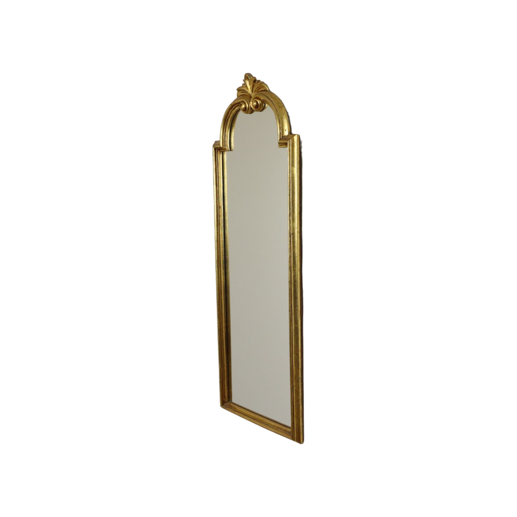 French Wall Mirror Hall Mirror Gold Plated Classic Acanthus Crown 93cm