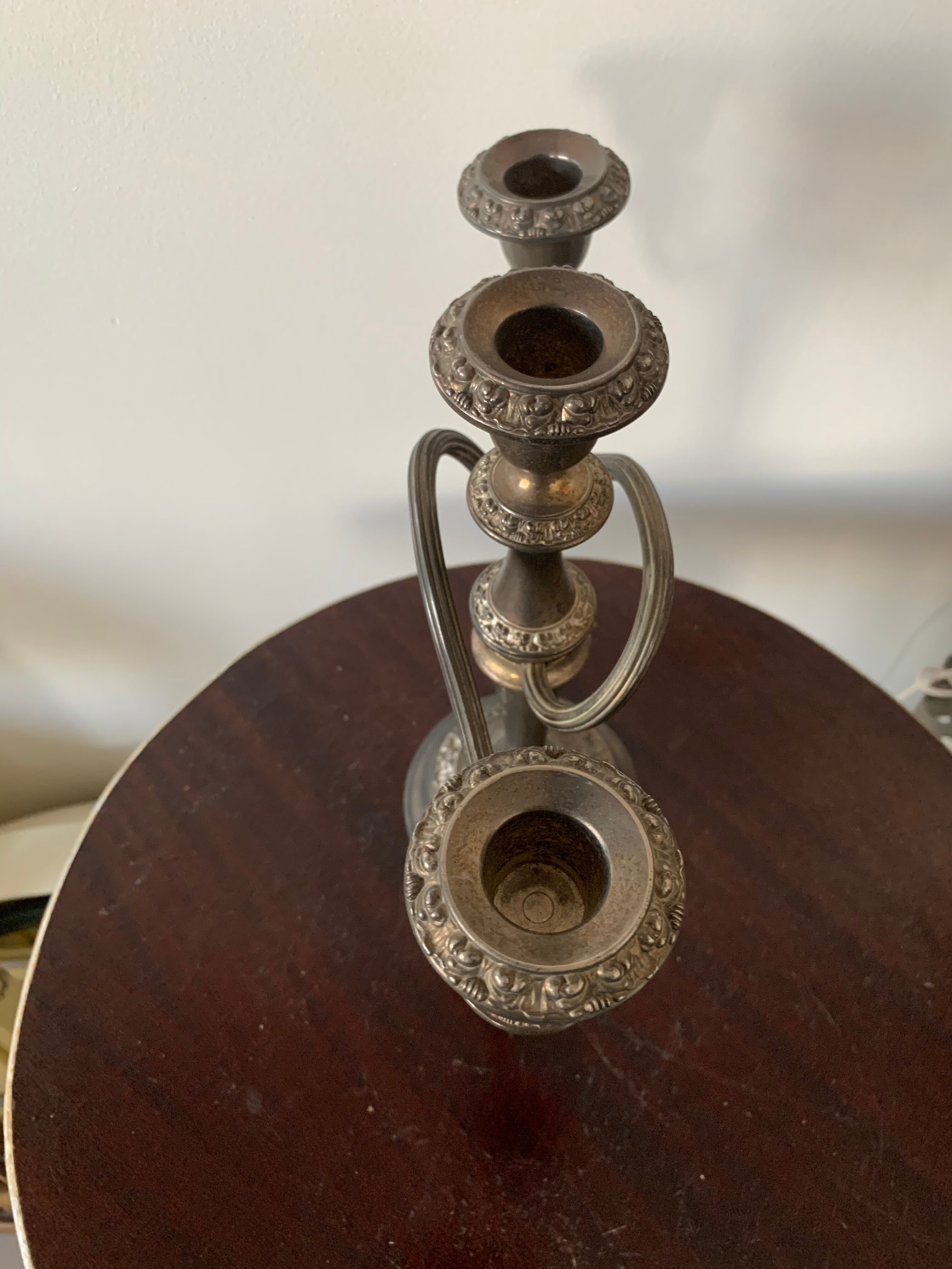 Bougeoir, silver metal candelabra