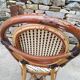 Pair of Vintage Wooden and Woven Plastic Bistro Chairs