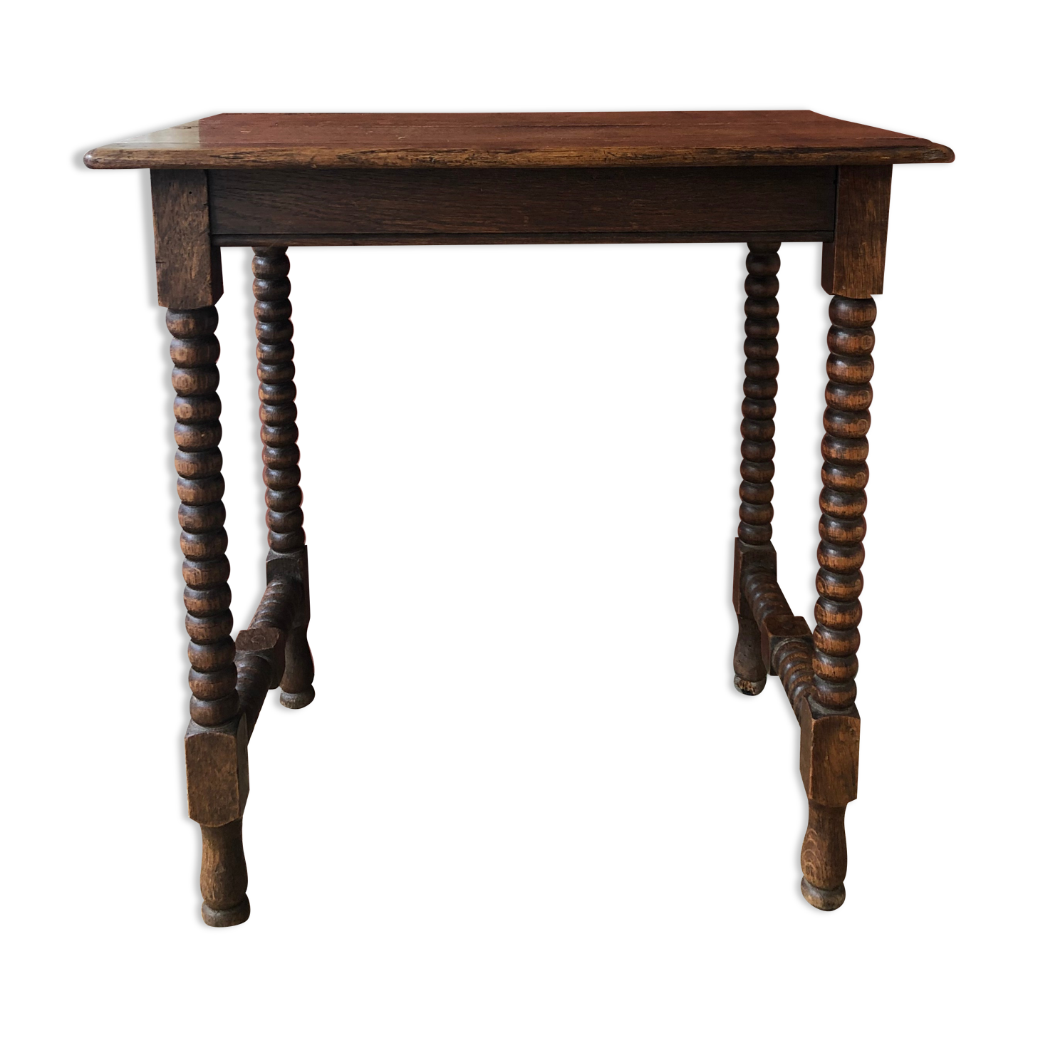 Side table in turned wood