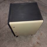Metal box with used vintage keyless casters