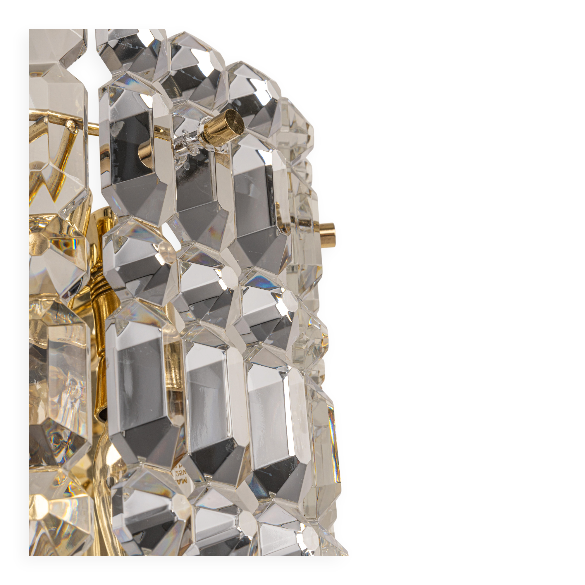pair of crystal wall lights by Kinkeldey, Germany, 1970s.