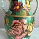 Vase Vallauris Deco hand Patterns flowers with gilding