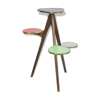 Porte-plantes bois et formica, années 50