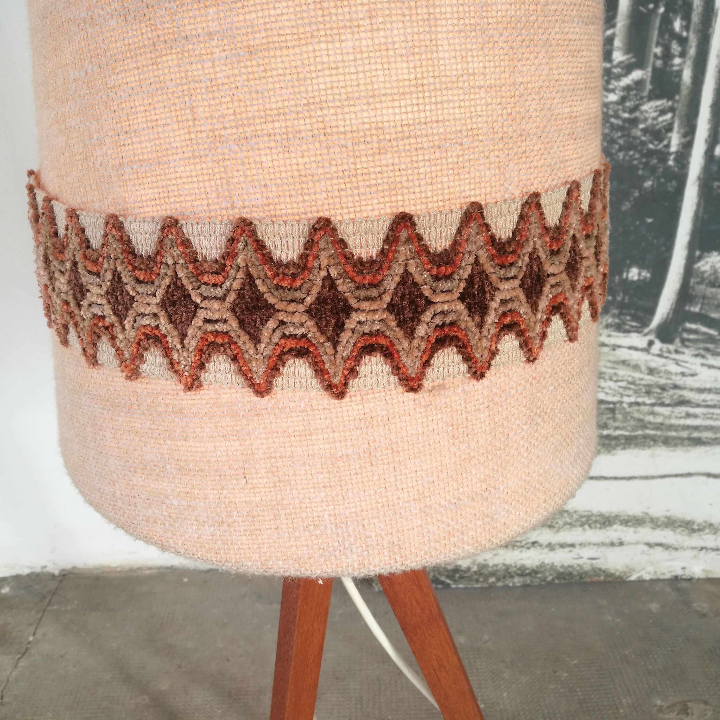 Scandinavian tripod teak lamppost