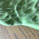 6 slush dessert plates with green leaves