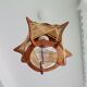 Vintage 1960s wood and straw wooden ceiling hanging lamp