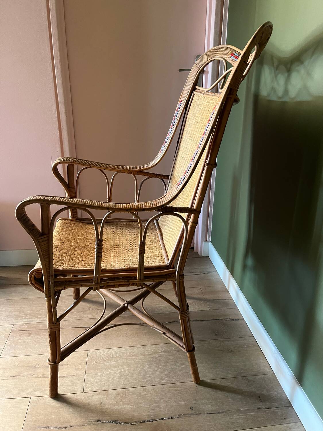 Art Deco armchair in rattan and wicker, 1920s