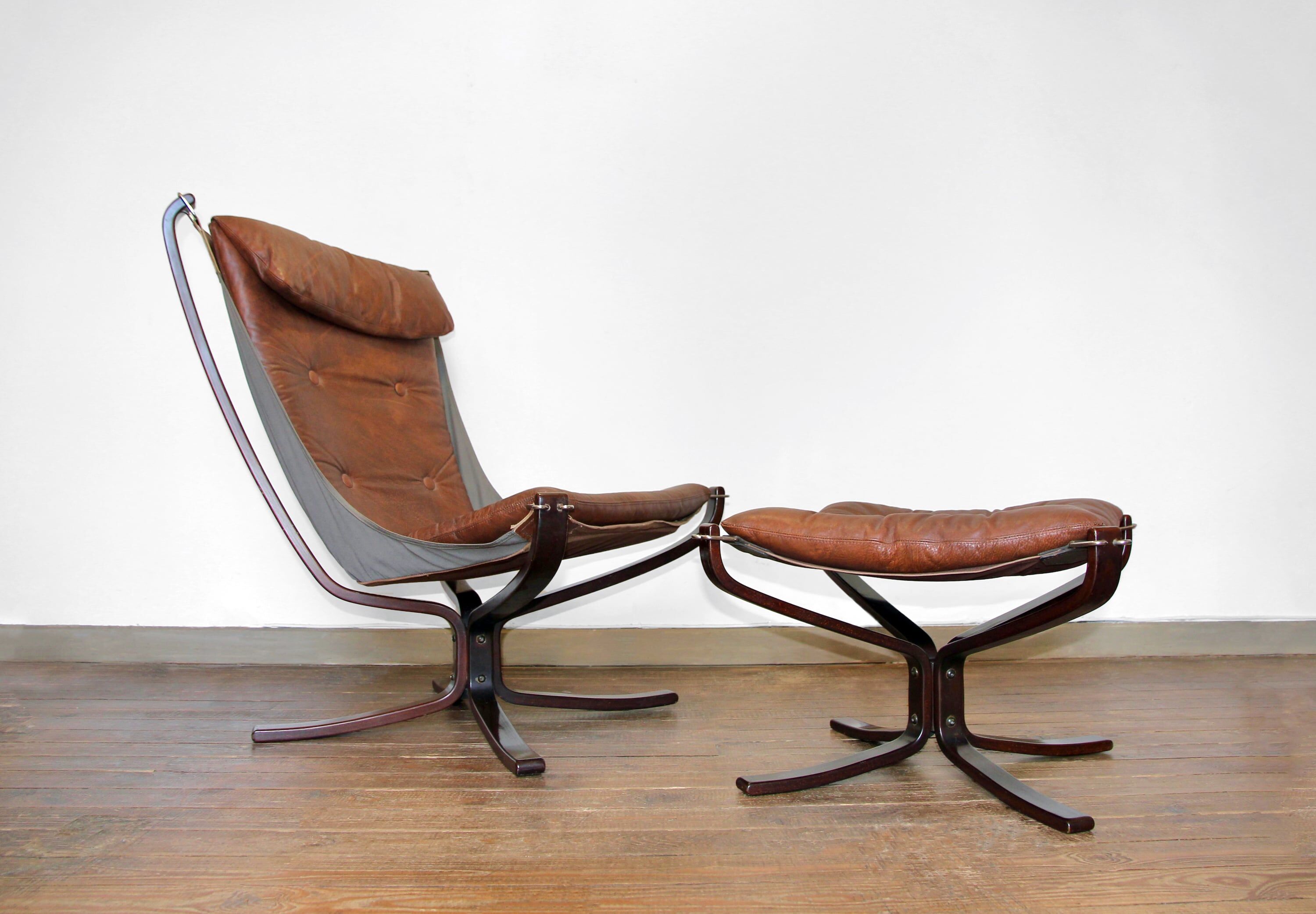 Falcon armchair and ottoman sound, Sigurd Ressell, 70s