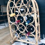 Vintage rattan bottle holder
