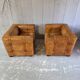Cube leather armchairs